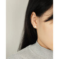 Rose Gold Plated S925 Silver Women's Beehive Earrings with Moissanite-0-1