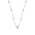 wholesale 925 Sterling Silver Heart Necklace Inlaid with Ice-Cut High-Carbon Diamond, Minimalist and Niche Aesthetic Collarbone Chain-0-5