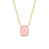 wholesale S925 Sterling Silver Natural Queen Shell White Shell Floral Edge Necklace, Minimalist Geometric Rectangular Collarbone Chain-Queen Shell Necklace 925 Silver