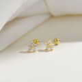 wholesale S925 Silver Korean Japanese Ins Style Flower Colored Zirconium Screw Ear Cartilage Studs Wholesale-0-5