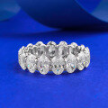 wholesale S925 Silver Jewelry 4*6mm Egg-shaped Oval Pigeon Egg Row Ring Stackable Fashionable Style for Socialites-0-0