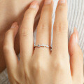 S925 Sterling Silver Hip-Hop Asymmetrical Stacking Ring with Moissanite-0-2