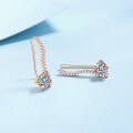 wholesale [] S925 Sterling Silver Moissanite Line Heart Earrings for Women, Fashionable and Advanced with a Cool Sense-0-1