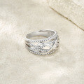 925 Silver Moissanite Mobius Micro-Set Hollow Crossover-0-2