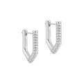 wholesale S925 Sterling Silver New Geometric Single-Sided Micro-Paved Earrings Women High-End Sense Small Original Ins Light Luxury Temperament Ear-0-9