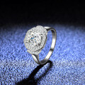 925 Silver Moissanite Ring Four-Prong Square Cut Women's Live Stream Hot Style-0-3