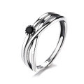 wholesale S925 Sterling Silver Unconventional Geometric Minimalist Design Adjustable Ring for Men and Women, Inspired by Dongdaemun Style-0-6