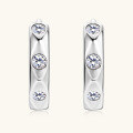 wholesale S925 Sterling Silver Micro-Paved Moissanite Ear Clasp Hip-Hop Unisex Ear Hoop Korean Style Elegant Earring Fashion High-End Stud-0-2