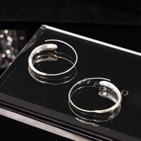 wholesale S925 Silver Retro Minimalist Hoop Earrings for Women, Small and Chic Design, Large Statement Circle, High-End Earrings-xb1322-large circle earrings