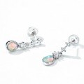 wholesale S925 Silver New Japanese and Korean Light Luxury Style Earrings for Women, Inlaid with Synthetic Opal, Small Batch Design Earrings Wholesale-0-2
