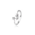 wholesale S925 Sterling Silver Small Star Diamond Ring for Women, Adjustable Opening, Light Luxury Minimalist Niche Design High-End Sense Finger Ring for Index Finger-0-4