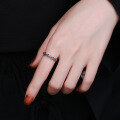 wholesale S925 Sterling Silver Trendy Hip-Hop Street Style Circle Chain Texture Contrast Personality Open-End Ring-0-2