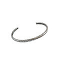wholesale S925 sterling silver AS132 Korean-style ancient silver jewelry, grass woven texture creative open-end bracelet, retro Thai silver bangle-0-4
