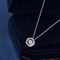 wholesale S925 Sterling Silver Maker's Floral Circle Necklace, Niche Design, Fashionable, Elegant, and Versatile Clavicle Chain Jewelry-0-2