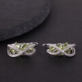 wholesale S925 Silver Light Luxury and Precious Natural Garnet Earrings with Green Chrysoprase, Topaz, and Peridot Gemstones-0-7