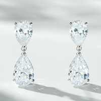 925 Silver Water Drop Earrings with High-Carbon Diamonds, Simple and Versatile Luxury Wholesale Jewelry.-Earrings - ED122  925 Silver