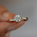 S925 Sterling Silver Moissanite Ring, Classic Three-Life Proposal Design for Women, High-End Drop Shipping-0-2
