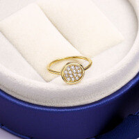 wholesale 925 Sterling Silver Japanese Minimalist Wax Seal Stamp Ring for Women, Irregular Round Shape, Full Diamond, Factory Direct Wholesale with Drop Shipping-Irregular Round Signet Ring  Size 16