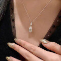 wholesale 925 silver new jewelry 10*16 teardrop pendant stylish personality necklace luxury ins style-0-2