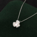 wholesale S925 Sterling Silver Women's Fashion Pearl Flower Necklace Sweet Choker D0698-0-1