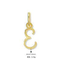 wholesale 925 Sterling Silver Irregular English Letter Pendant Ins Necklace For Women-E-Single Pendant/Gold