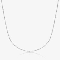 wholesale S925 Sterling Silver Beaded Chain Necklace with a Luxurious and Minimalist Aesthetic for Cross-Border European and American Jewelry-Plain silver (48+12cm)>925 silver