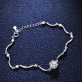 925 Silver Moissanite Snowflake Wave Asymmetric Women's Bracelet-0-0