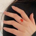 wholesale S925 Sterling Silver Red Agate Inlaid Ring for Women, Elegant and Fashionable Design, Sense of Premium, New Collection-0-4