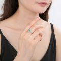 wholesale S925 Sterling Silver Vintage Natural Emerald Ring with Sapphire and Colored Gemstone Ring for Summer-0-1