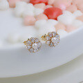 wholesale S925 Silver Plated 14K Gold Natural Freshwater Pearl High-End Stud Earrings Jewelry Manufacturer Wholesale-0-3
