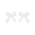 wholesale S925 Sterling Silver 814 Floral Stripe Bow Ear Studs Women Minimalist Style Small and Fresh Original Ins High-end Silver Earrings-0-5