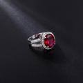 wholesale S925 sterling silver luxurious design-inspired multicolored lab-grown ruby ring, European and American vintage gemstone ring for women-0-3
