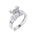 925 Silver Moissanite Four-Prong Eiffel Tower Ring, Niche Design, Ins Style-0-3