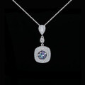 Sterling Silver Summer Pendant Necklace with Micro-Pavé Moissanite-0-5