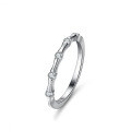 Sterling Silver Moissanite Bamboo Knot Women's Fashion Stackable Ring-0-4