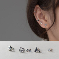 wholesale S925 Sterling Silver Taibai Small Angel Love Earrings Retro Miniature Personalized Elegant Ear Accessories M01502-S925 silver pair of heart arrows 925 silver