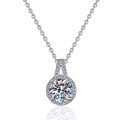 wholesale S925 Sterling Silver Wholesale Round Moissanite Necklace Women Pendant Light Luxury Collarbone Chain Silver Jewelry High-End Accessories-0-1
