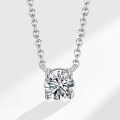 wholesale 925 Sterling Silver Single Cz Pendant Necklace For Women-0-5