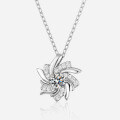 S925 Sterling Silver Windmill Necklace with Moissanite Pendant,-0-2
