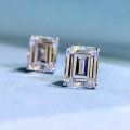 wholesale 925 SilverJewelry New 8*10mm High Carbon Diamond Imitation Emerald Zircon Ear Studs Cross-border Ins Best Seller-0-2