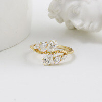 wholesale Plated in Pure Silver and Gold, Dunli Jewelry Luxury High-Carbon Diamond Ring European and American Ins Style Teardrop Zircon Ring Birthday Gift-High Carbon Diamond S925 Sterling Silver Ring  Size 8 (US)