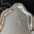 wholesale S925 Sterling Silver Cross Pendant Necklace for Women, Korean Dongdaemun Summer New Arrival Minimalist Versatile High-End Collarbone Chain-0-1