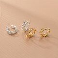 wholesale S925 silver hollow-knit bean chain earrings for non-pierced ears G8425-0-0