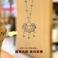 wholesale S925 Sterling Silver Coin Ruyi Lock Necklace for Women, Minimalist and Versatile Peace Lock Pendant Collarbone Chain Birthday Gift-0-0