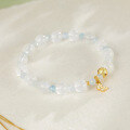 wholesale Metal material first, summer new Chinese style natural moonstone bracelet for girlfriend best friend jewelry wholesale aquamarine bracelet-0-2