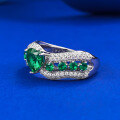 wholesale Metal material first, MuJing Jewelry New European and American Simulated Emerald Ring 6*6mm Heart-shaped Engagement Ring for Women AliExpress-0-1