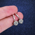 S925 Silver Moissanite Earrings with Dangling Streamer Design-0-0