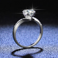 S925 Sterling Silver Moissanite Women's Twist Snowflake Adjustable Open Ring-2 carats (simulated diamond)  10 yards