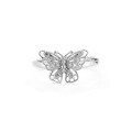 wholesale 925 Sterling Silver Korean-style Hollow Butterfly Ring for Women, Minimalist Boho Chic, Small and Unique, High-end Aesthetic, Adjustable Index Finger Ring-0-4