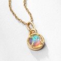 wholesale S925 Sterling Silver New Korean Minimalist Geometric Opal Pendant Choker Necklace Fashion Trend Wholesale-0-3
